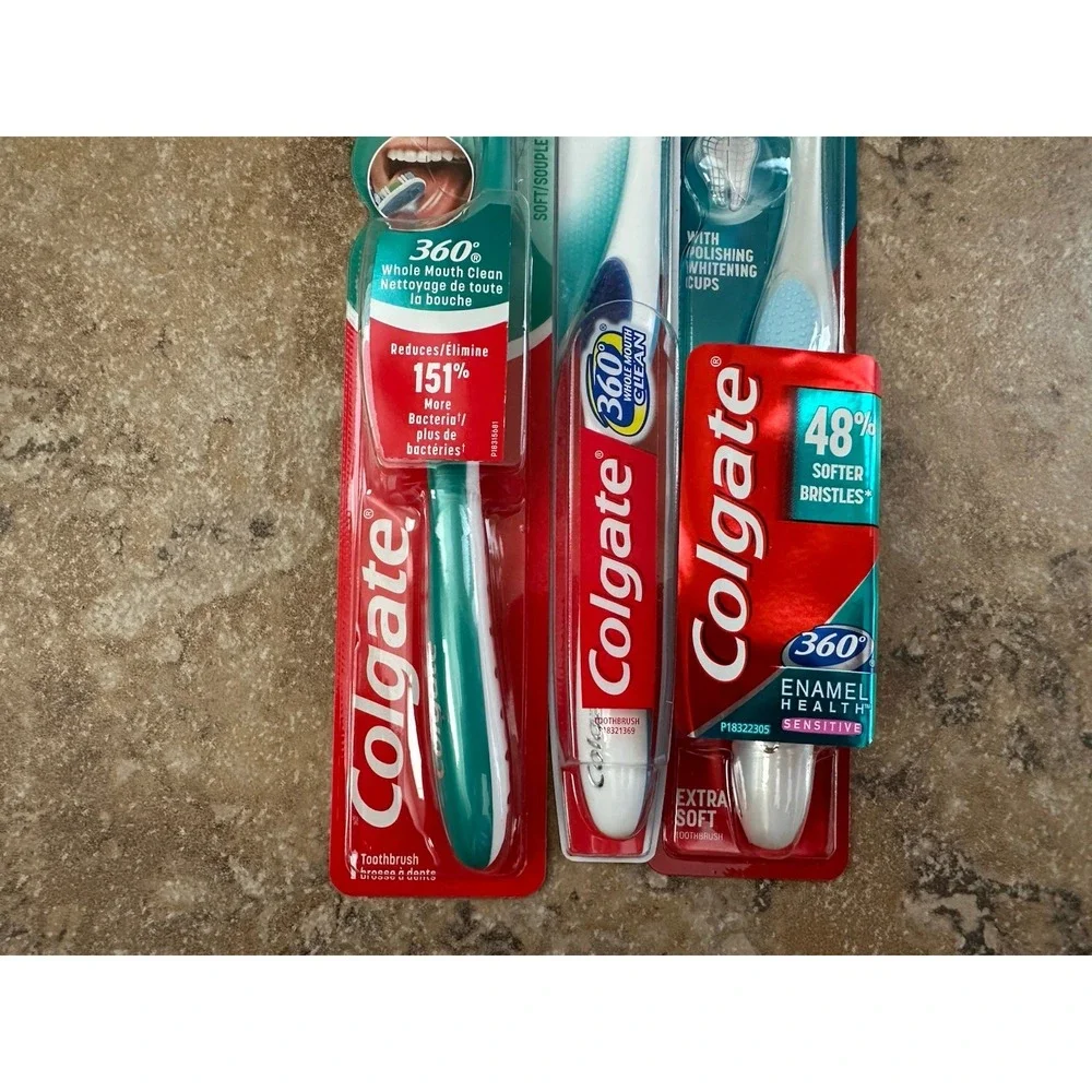 Colgate 360 Whole Mouth Clean Toothbrush, Soft Compact (Pack of 3)